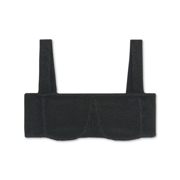 DANIELLE BERNSTEIN Intimates Black Straight Neck Sweater Bralette Bra XS - Picture 1 of 1
